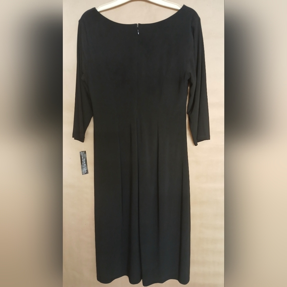 R&M Richards Black Long Sleeve Dress with Rhinestone Accent - Picture 2 of 8